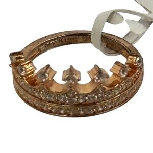 Vancaro Rose Gold Tone Tiara Crown Ring Crystal Pave Princess Style Size‎ 4.75